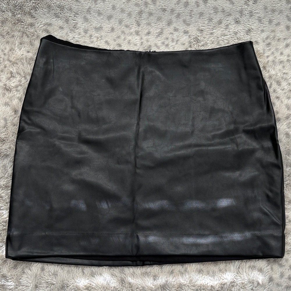 Express Black Faux Leather Mini Skirt